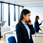 A diverse group of office professionals subtly incorporating spontaneous movement into their workday. They are dressed in modern, modest business attire within a brightly lit, contemporary open-plan office with standing desks and ergonomic chairs. One person is walking casually while on a phone call, another is stretching gently by their desk, and a third is walking towards a water cooler in the distance. The atmosphere is productive and calm. Professional photography, soft natural lighting, high detail, sharp focus, perfect anatomy, correct proportions, natural pose, well-formed hands, proper finger count, natural body proportions. Fully clothed, appropriate attire, modest clothing, safe for work, appropriate content, professional.