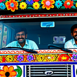 Home 4 즉흥 움직임을 위한 연습 일지 관리 - **
A vibrant truck art scene in Karachi, Pakistan. The truck is adorned with colorful flowers, intr...